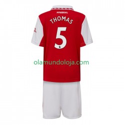 Camisola Arsenal Thomas Partey 5 Criança Equipamento Primeiro 2022-2023 Manga Curta